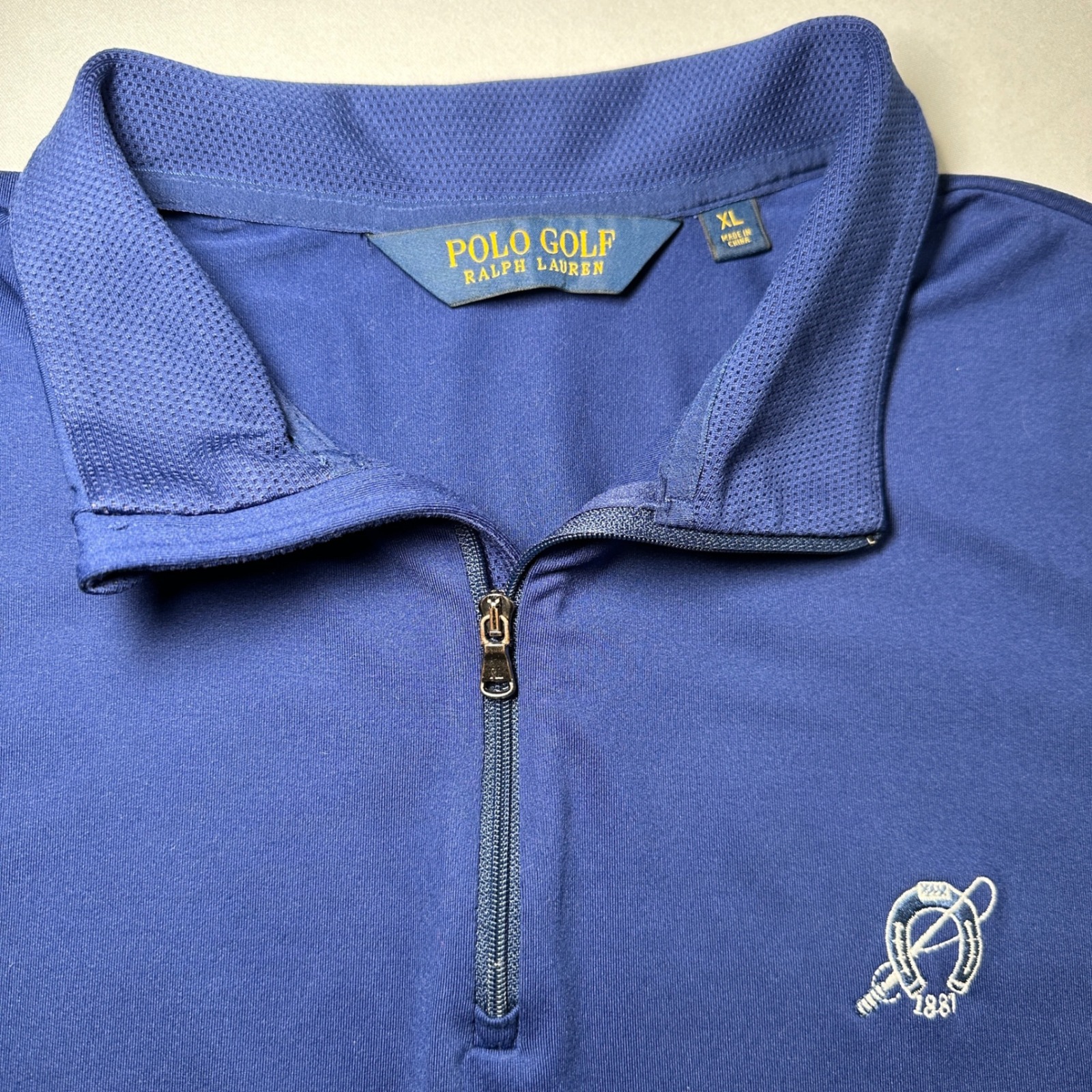 Polo Golf Ralph Lauren Vest Mens Xl Blue Quarter Zip Piedmont Driving Club Golf